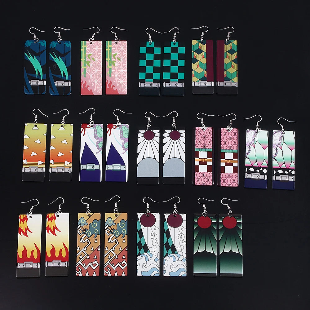 Demon Slayer: "Hashira's Patterns" Acrylic Drop Earrings