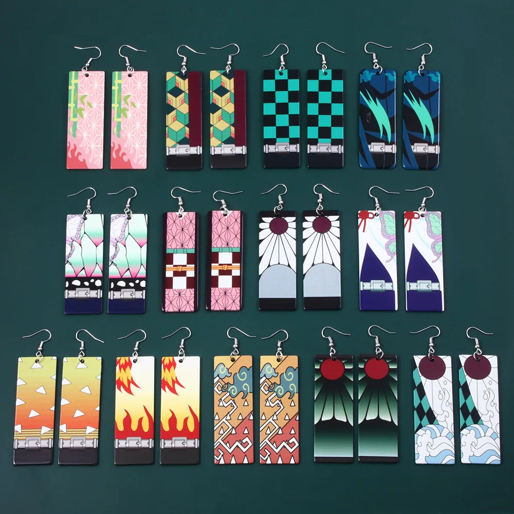 Demon Slayer: "Hashira's Patterns" Acrylic Drop Earrings