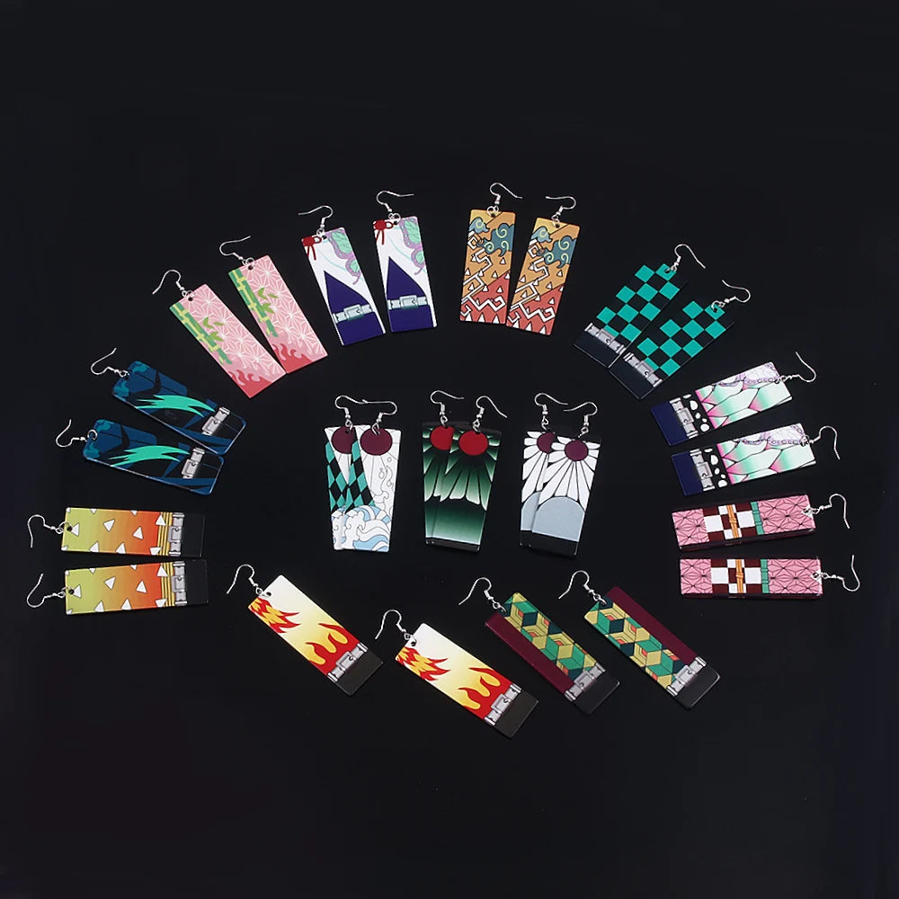 Demon Slayer: "Hashira's Patterns" Acrylic Drop Earrings