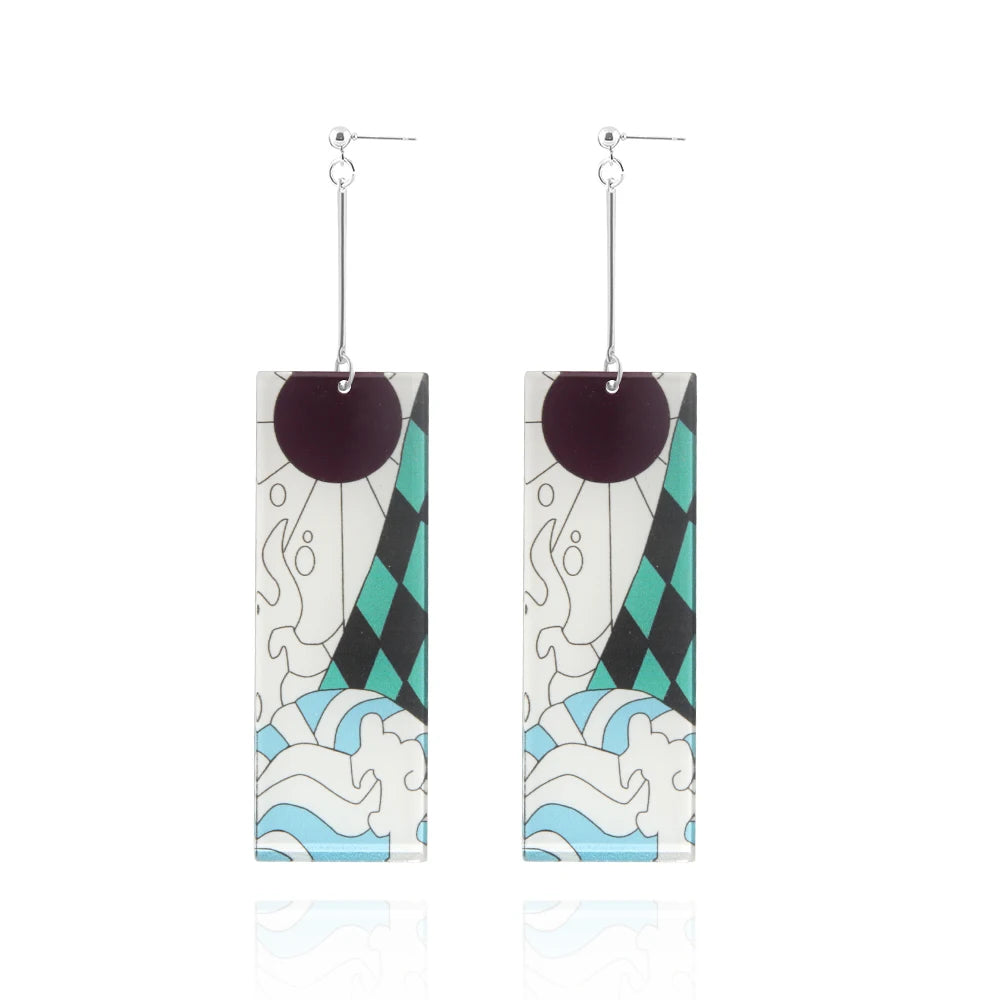 Demon Slayer: "Hashira's Patterns" Acrylic Drop Earrings