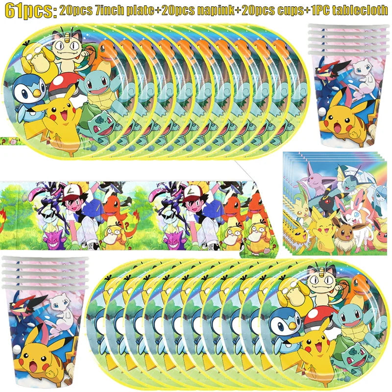 Pokémon: "Trainer's Birthday Bash" Party Supplies Kit (Takara Tomy)