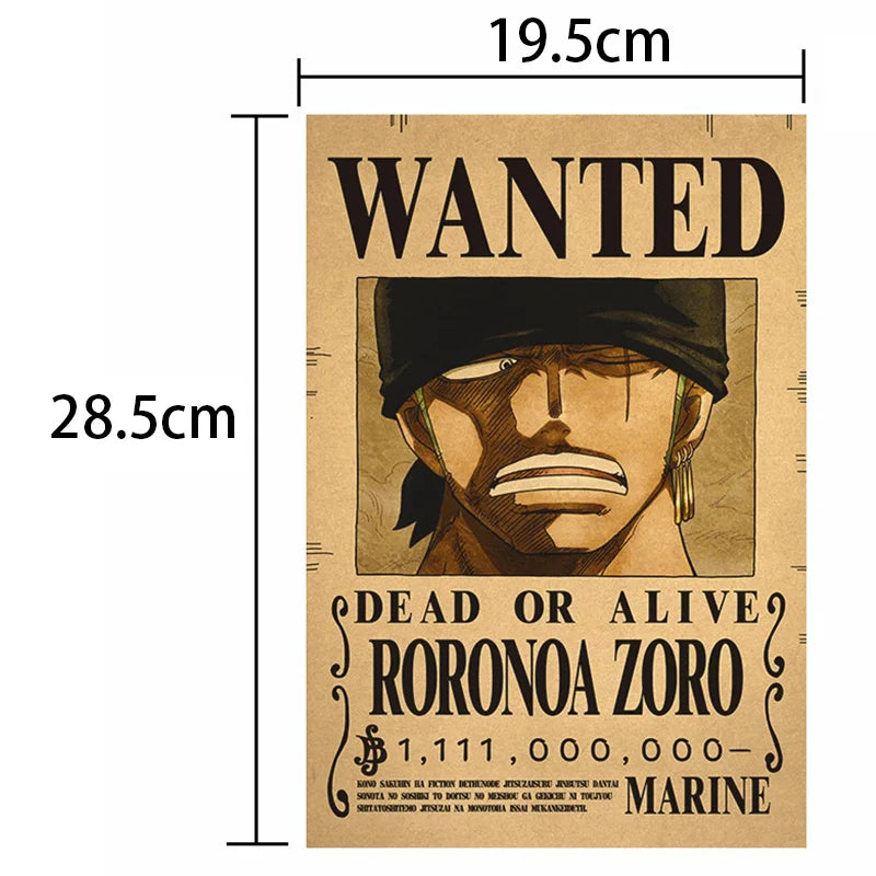 One Piece: "Grand Line Bounties" Vintage Wanted Poster Set (10-Piece Edition)