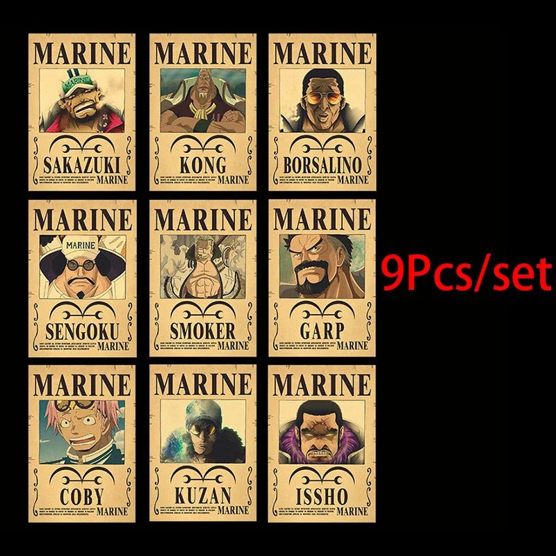 One Piece: "Grand Line Bounties" Vintage Wanted Poster Set (10-Piece Edition)