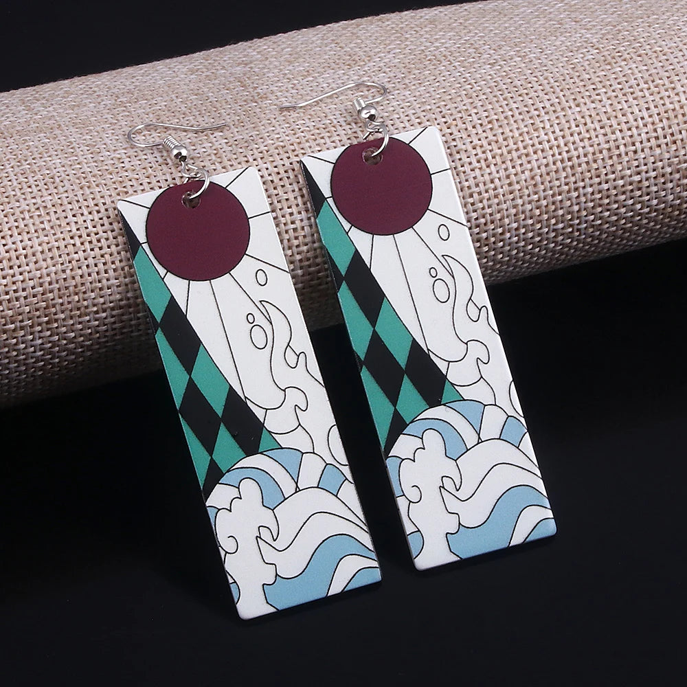 Demon Slayer: "Hashira's Patterns" Acrylic Drop Earrings